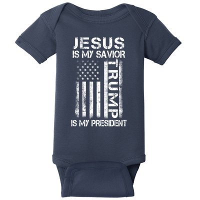 Jesus Is My Savior Trump Is My President Christian Baby Bodysuit