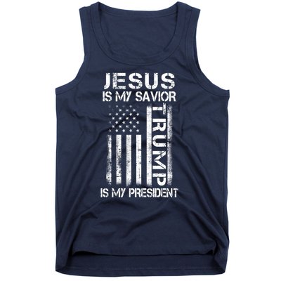 Jesus Is My Savior Trump Is My President Christian Tank Top