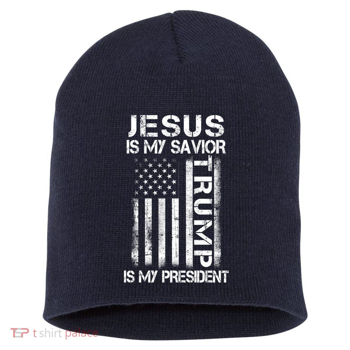 Jesus Is My Savior Trump Is My President Christian Short Acrylic Beanie