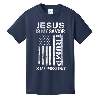 Jesus Is My Savior Trump Is My President Christian Kids T-Shirt