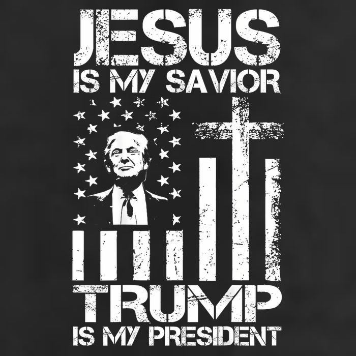 Jesus Is My Savior Trump Is My President Trump Flag  Cool Comfort Performance Bucket Hat