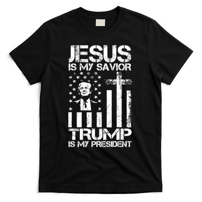 Jesus Is My Savior Trump Is My President Trump Flag  T-Shirt