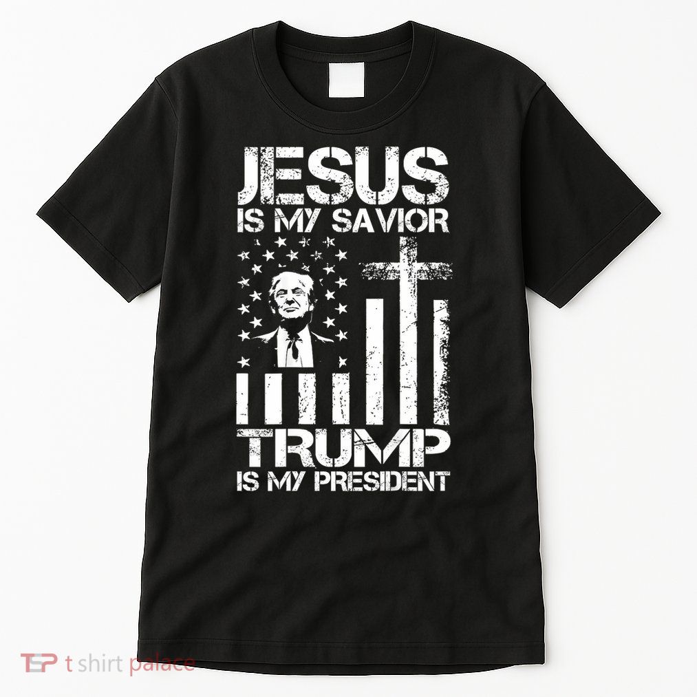 Jesus Is My Savior Trump Is My President Trump Flag  Tall T-Shirt