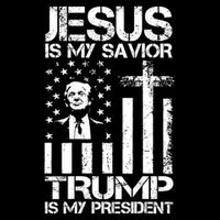 Jesus Is My Savior Trump Is My President Trump Flag  Toddler T-Shirt
