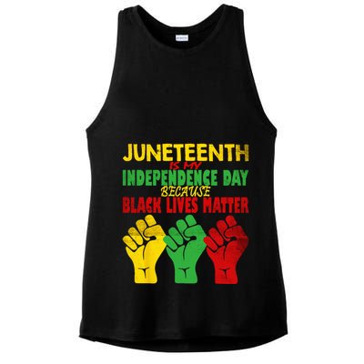 Juneteenth Is My Independence Day Free ish since 1865 Ladies PosiCharge Tri-Blend Wicking Tank
