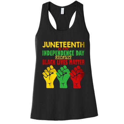 Juneteenth Is My Independence Day Free ish since 1865 Women's Racerback Tank