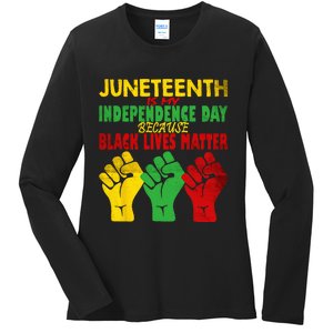 Juneteenth Is My Independence Day Free ish since 1865 Ladies Long Sleeve Shirt