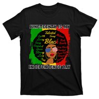 Juneteenth Is My Independence Day Black Black Queen T-Shirt