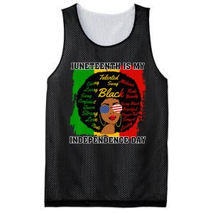 Juneteenth Is My Independence Day Black Black Queen Mesh Reversible Basketball Jersey Tank