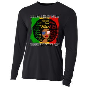 Juneteenth Is My Independence Day Black Black Queen Cooling Performance Long Sleeve Crew