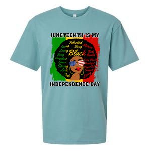 Juneteenth Is My Independence Day Black Black Queen Sueded Cloud Jersey T-Shirt