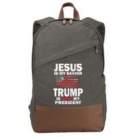 Jesus Is My Savior Trump Is Still My President Cotton Canvas Backpack