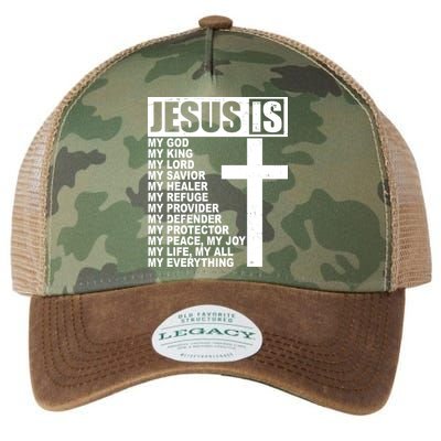Jesus Is My Everything Christianity Cross Legacy Tie Dye Trucker Hat
