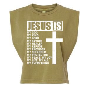 Jesus Is My Everything Christianity Cross Garment-Dyed Women's Muscle Tee