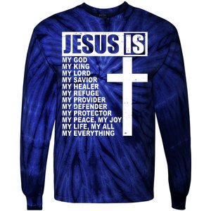 Jesus Is My Everything Christianity Cross Tie-Dye Long Sleeve Shirt