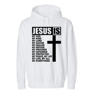 Jesus Is My Everything Christianity Cross Garment-Dyed Fleece Hoodie