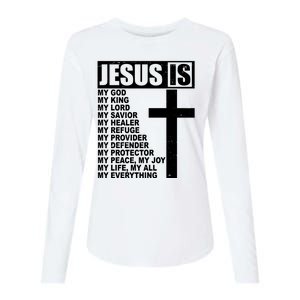 Jesus Is My Everything Christianity Cross Womens Cotton Relaxed Long Sleeve T-Shirt