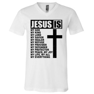 Jesus Is My Everything Christianity Cross V-Neck T-Shirt