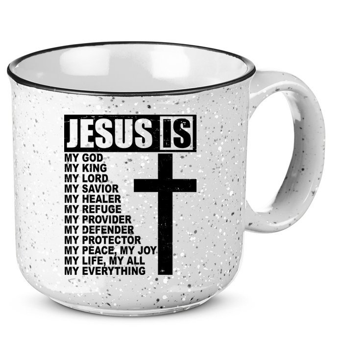 Jesus Is My Everything Christianity Cross 15oz Campfire Ceramic Mug