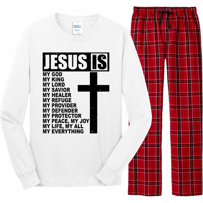 Jesus Is My Everything Christianity Cross Long Sleeve Pajama Set