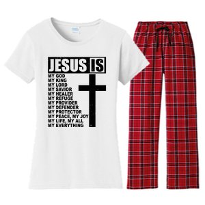 Jesus Is My Everything Christianity Cross Women's Flannel Pajama Set