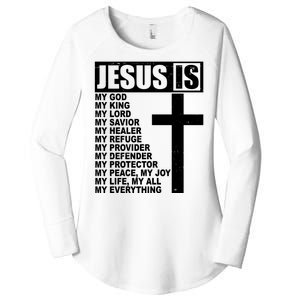 Jesus Is My Everything Christianity Cross Women's Perfect Tri Tunic Long Sleeve Shirt