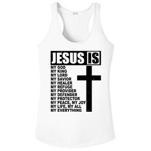 Jesus Is My Everything Christianity Cross Ladies PosiCharge Competitor Racerback Tank