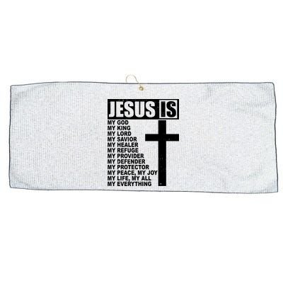 Jesus Is My Everything Christianity Cross Large Microfiber Waffle Golf Towel