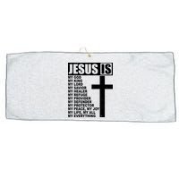 Jesus Is My Everything Christianity Cross Large Microfiber Waffle Golf Towel