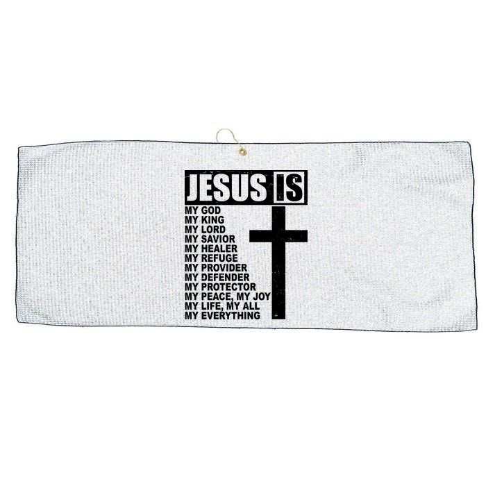 Jesus Is My Everything Christianity Cross Large Microfiber Waffle Golf Towel