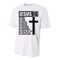 Jesus Is My Everything Christianity Cross Performance Sprint T-Shirt