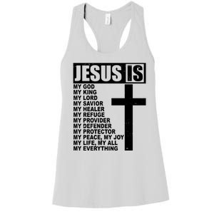 Jesus Is My Everything Christianity Cross Women's Racerback Tank