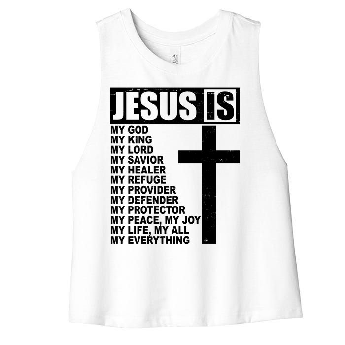 Jesus Is My Everything Christianity Cross Women's Racerback Cropped Tank