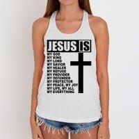 Jesus Is My Everything Christianity Cross Women's Knotted Racerback Tank