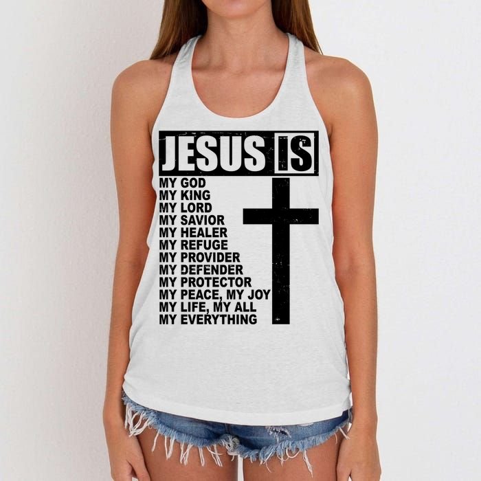 Jesus Is My Everything Christianity Cross Women's Knotted Racerback Tank