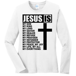 Jesus Is My Everything Christianity Cross Ladies Long Sleeve Shirt