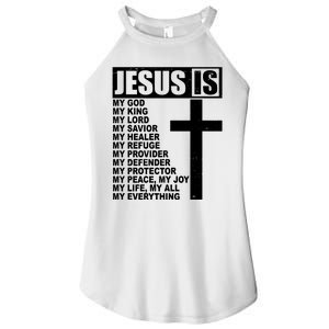 Jesus Is My Everything Christianity Cross Women's Perfect Tri Rocker Tank