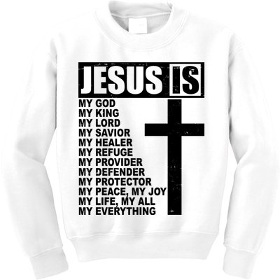 Jesus Is My Everything Christianity Cross Kids Sweatshirt