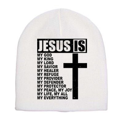 Jesus Is My Everything Christianity Cross Short Acrylic Beanie