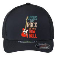 Jesus Is My Rock And That Is How I Roll Christian Flexfit Unipanel Trucker Cap