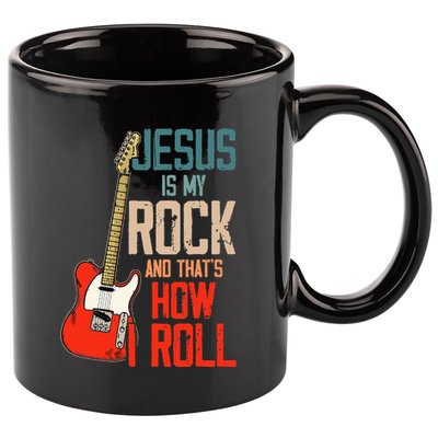 Jesus Is My Rock And That Is How I Roll Christian 11oz C Handle Ceramic Mug