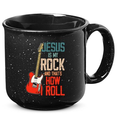 Jesus Is My Rock And That Is How I Roll Christian 15oz Campfire Ceramic Mug
