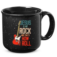 Jesus Is My Rock And That Is How I Roll Christian 15oz Campfire Ceramic Mug