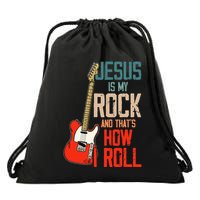 Jesus Is My Rock And That Is How I Roll Christian Drawstring Bag
