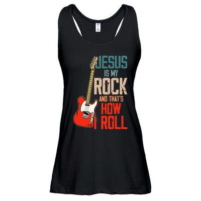 Jesus Is My Rock And That Is How I Roll Christian Ladies Essential Flowy Tank