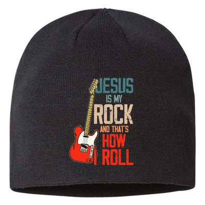 Jesus Is My Rock And That Is How I Roll Christian Sustainable Beanie