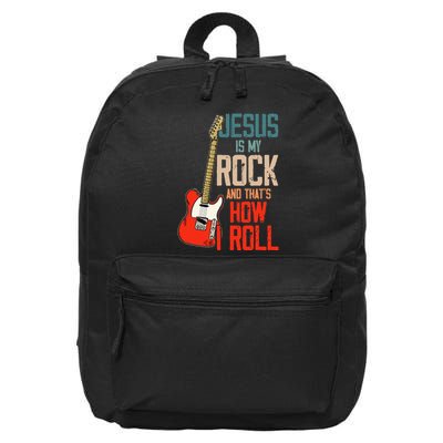 Jesus Is My Rock And That Is How I Roll Christian 16 in Basic Backpack