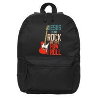 Jesus Is My Rock And That Is How I Roll Christian 16 in Basic Backpack