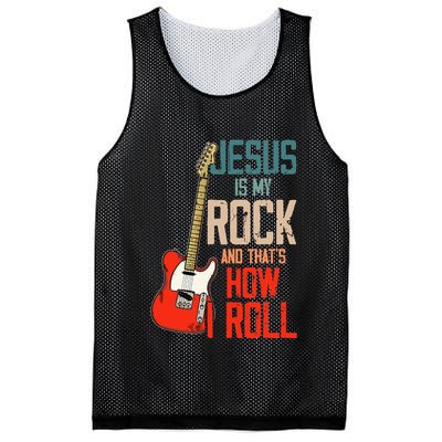 Jesus Is My Rock And That Is How I Roll Christian Mesh Reversible Basketball Jersey Tank