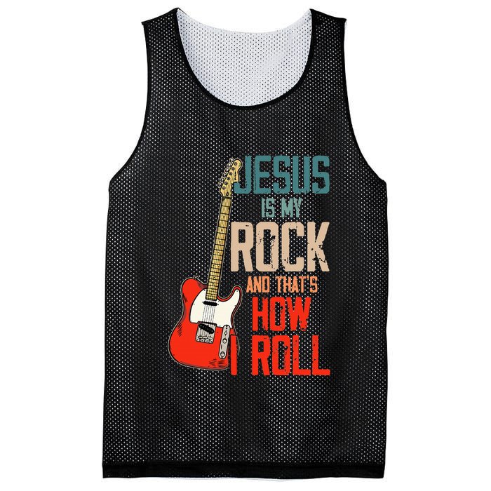 Jesus Is My Rock And That Is How I Roll Christian Mesh Reversible Basketball Jersey Tank
